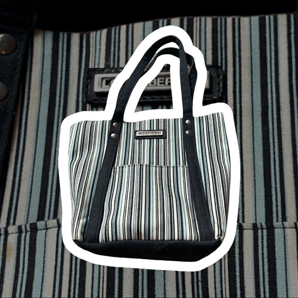 Longaberger striped homestead purse
